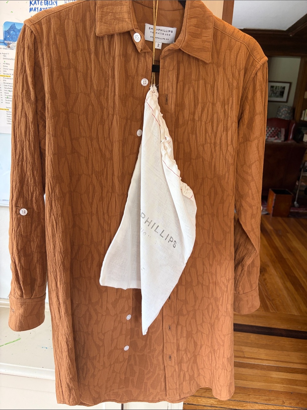 Evy Phillips Women’s Rust Orange Button-Front Dress